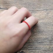 本命年民族风金刚结戒指，手工编红绳精致指环，尾戒男女情侣礼物