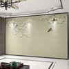 壁纸定制3d立体中式花鸟电视，背景墙壁布卧室，墙纸客厅装饰影视壁画