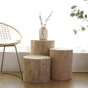 北欧实木圆凳原木树桩木桩，摆件根雕凳，子木墩子换鞋凳客厅木头茶几