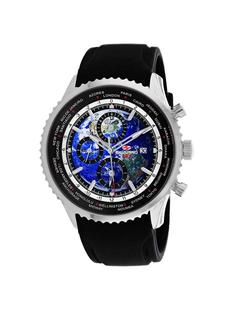 Seapro男子手表海外购SP7520舒适流行地球表盘黑色休闲风腕表