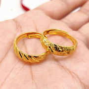 久不掉色越南沙金戒指男女款镀24K金戒指环情侣婚庆首饰品礼物