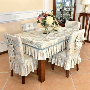 欧式高档桌椅套套装布艺连体椅子套桌罩全套餐桌布加厚蝴蝶结定制