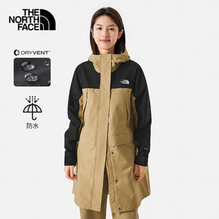 thenorthface北面中长款冲锋衣，女士春夏户外防水夹克外套87w3