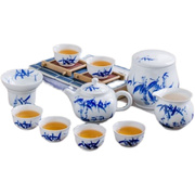 景德镇手绘青花瓷功夫茶具套装中式家用高档陶瓷茶壶盖碗茶杯礼盒