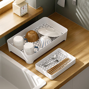 厨房碗碟沥水架盘子，筷子储物盘台面，晾放餐具置物架果蔬沥水收纳盒