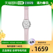 日本直购swatch斯沃琪女士粉红，皮革简约时尚手表，腕表ycs599