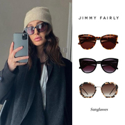 法国小众设计jimmyfairly女士时尚简约气质圆框豹纹墨镜太阳眼镜