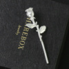 小芊925纯银一只玫瑰花单坠女单独吊坠扣头项链小众设计感高级6cm