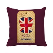 英国伦敦邮票复古米字旗礼帽方形抱枕靠枕沙发靠垫双面含芯礼物