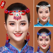 个性藏族舞蹈演出头饰藏族头饰，女藏式装饰编织西藏民族饰品成人