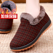 冬季女棉鞋平底保暖老北京布鞋，女软底防滑奶奶棉靴加绒老年妈妈鞋