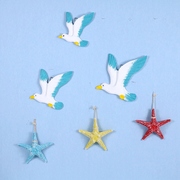 鸟装饰品格背景墙地中海壁挂鸽壁饰绘彩树脂海鸥三风饰平件套和海