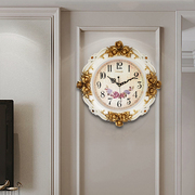 欧式挂钟客厅家用静音石英钟表复古豪华创意装饰时钟挂墙卧室壁挂