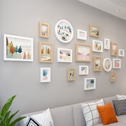 现代简约客厅照片墙装饰北欧风，创意卧室背景墙，相框挂墙组合免打孔