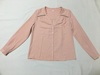 外贸原单样衣无标38码粉橘色，肌理感长袖，v领雪纺精致优雅衬衫衬衣