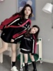 亲子母女装纯棉卫衣2025春秋新款洋气儿童撞色机车时尚潮服上衣