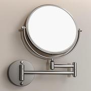 浴室可伸缩壁挂化妆镜卫生间免打孔美容镜折叠酒店放大镜子灰