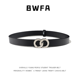 bwfa欧版简约双环链条扣腰带，女装饰配牛仔裤，西装西裤毛衣皮带