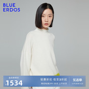 100%山羊绒blueerdos秋冬气质舒适半高领打底简约针织衫女