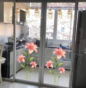时尚卧室印花花边透明背景防撞阳台卫生间厨房玻璃门贴纸家用