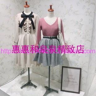 日本ANMILLE 2023年秋季女式后背拉链颈部系带甜美雪纺连衣裙