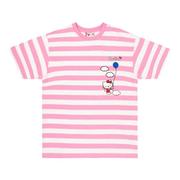 hypland凯蒂猫hellokitty粉红可爱条纹男女情侣装，休闲短袖t恤衫