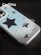 渐变星星适用iphone14promax手机壳金属，电镀苹果1413小众