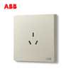 abb开关插座面板家用86型墙壁电源，三孔插座10a轩致银色af203-cs
