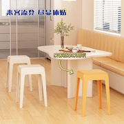 塑料凳可叠放家用加椅子39298高商用(高商用)胶凳餐桌板凳方凳特子厚厚圆