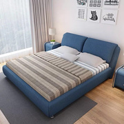 北欧布艺床可拆洗榻榻米美式双人床主卧小户型现代简约1.8米婚床