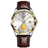 瑞士24k黄金男士手表机械表，钢带商务夜光防水男表全自动防水
