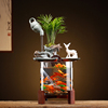 创意生态玻璃鱼缸造景客厅中小型迷你办公室桌面水族箱小鱼缸套装