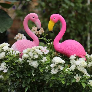 花园装饰 庭院布置草坪橱窗装饰道具摆设仿真动物火烈鸟装饰摆件