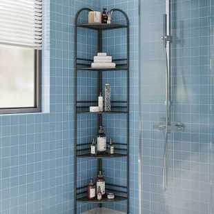 高档北欧浴室多层转角，置物架洗手间落地墙角三角架卫生间铁艺收纳