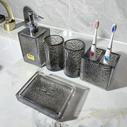 酒店高档卫浴五件套洗漱套装卫生间北欧轻奢浴室用品洗手液台托盘