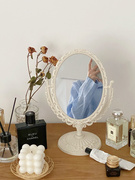 时尚法式C复古化妆镜宿舍桌面装饰镜子ins风梳妆镜台式公主镜