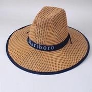 男士遮阳草帽夏季渔夫帽防晒遮脸凉帽沙滩帽男夏天帽子牛仔太阳帽