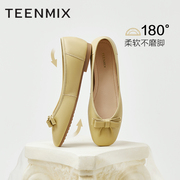 teenmix天美意春商场，同款浅口女皮单鞋，女士皮鞋春款be471cq2