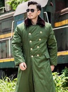 军绿色大衣外套男冬季大学生穿搭零下40度抗寒加厚保暖东北长棉袄