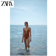 zara女装几何图露背，沙滩显瘦泳衣0167019707