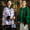 PCY1370双面可穿 时髦新中式小袄国潮真丝丝绒外套上衣春秋棉衣女