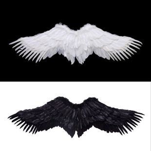 天使翅膀白色羽毛飞燕型翅膀成人，儿童表演万圣节道具新娘花童装扮