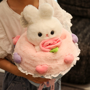 可爱花束兔子毛绒玩具公主兔玩偶娃娃公仔花朵女生圣诞情人节礼物