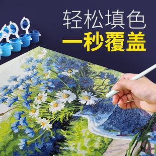 数字油画diy手绘填充手工，画画填色肌理，画涂色丙烯解闷减压油彩画