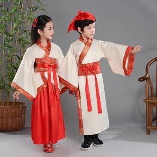 小酒馆舞蹈服装儿童古装男女童汉服中国风书童演出服装