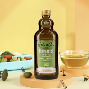 意大利进口COSTA D’ORO蔻多乐有机特级初榨橄榄油1L食用油