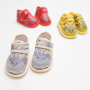 男女宝宝周岁鞋手工布鞋婴儿唐装鞋硬底学步鞋中式防滑老北京布鞋