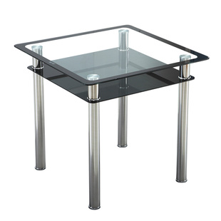 现代简约钢化玻璃桌子，家用小户型餐桌椅组合休闲吃饭桌接待洽谈桌