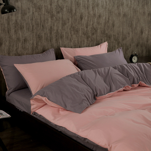 纯色床单被套床上用品，四件套网红1.5m床笠磨毛1.8米全纯棉三件套