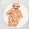 新生婴儿男女宝宝长袖连体衣0——3个月夏季美拉德色系和尚服